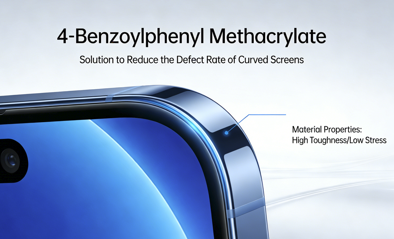 Breaking through the constraints of curved screen technology, 4-Benzoylphenyl Methacrylate helps boost yield rates.